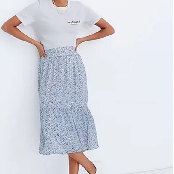 Madewell XL Tiered Peasant Midi Lined Skirt - Picture 8 of 8
